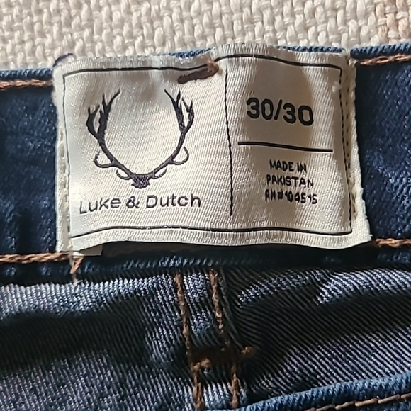 Luke & Dutch jeans sz. 30" ×30"/rise 9". (#910) dark wash. - Picture 2 of 14